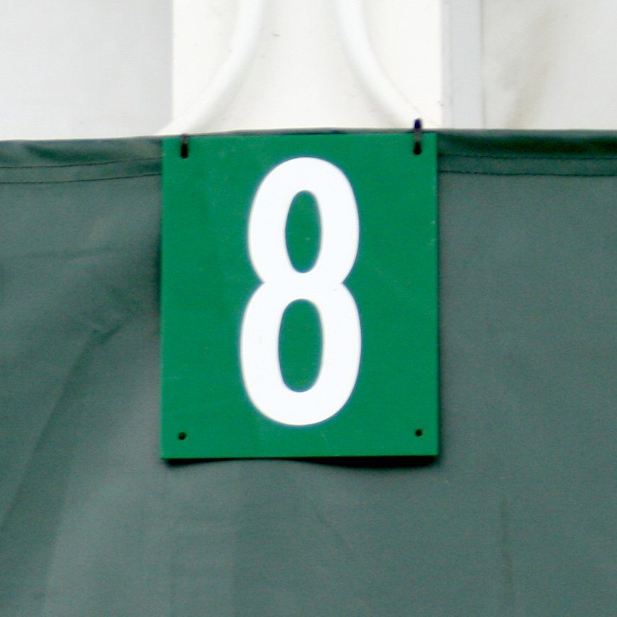 Indoor or outdoor tennis or pickleball court numbers