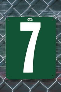 tennis court number sign
