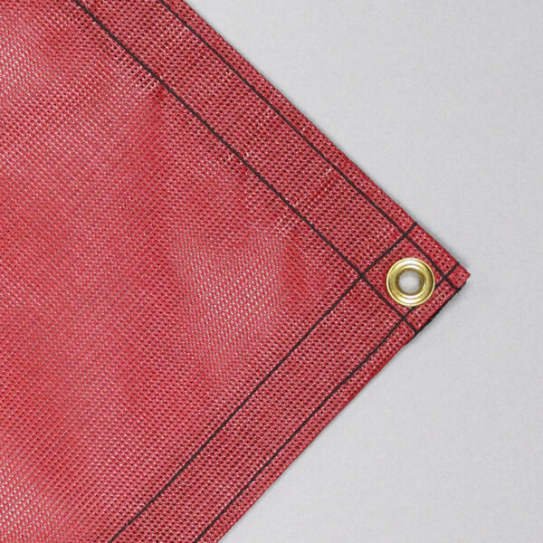Red VCP Corner Hemmed and Grommeted
