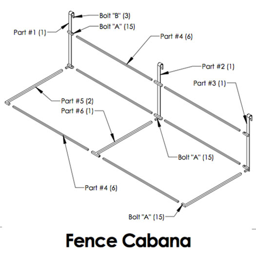Tennis Court Fence Cabana Assembly Diagram