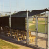 Shade privacy screen over dugout