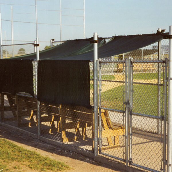 Shade privacy screen over dugout
