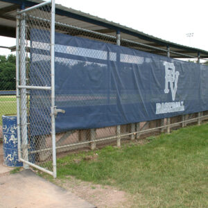 Dugout privacy screen with team logo