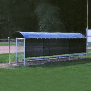 Custom windscreen for baseball dugout shade