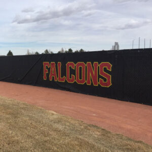 Baseball fence screen with logo