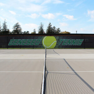 tennis court fence screens with logo