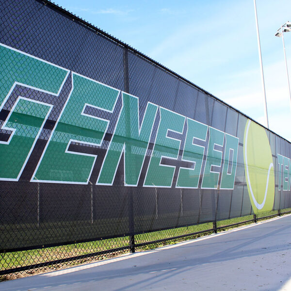 tennis court fence screens with logo