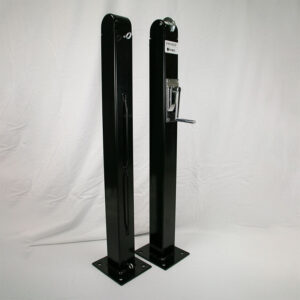 Premier SQ Surface Mount Pickleball Posts 3" SQ X 36" Tall, Black