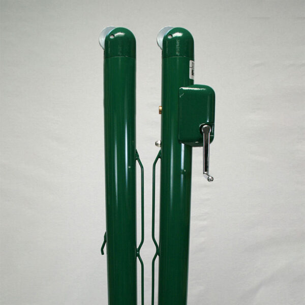 63007-3 | National Sports Products Two tall green metal posts with a small green control box and lever attached to the right post.
