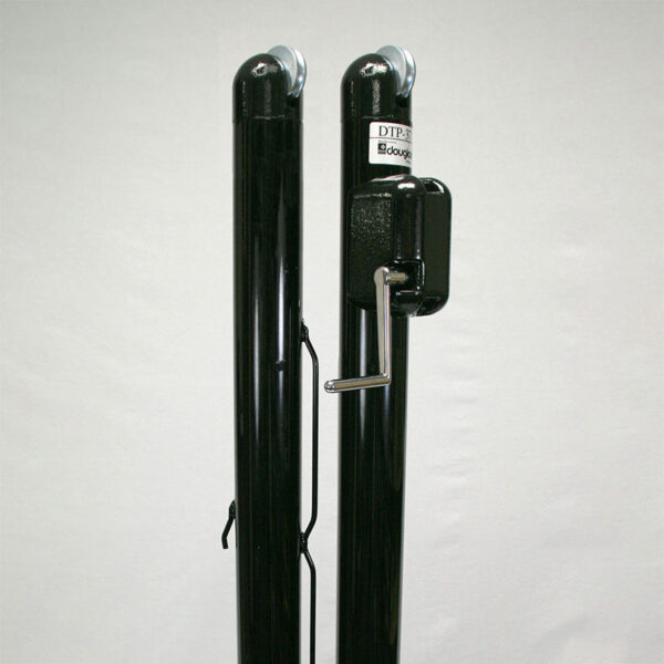 63008-2 | National Sports Products Two tall glossy black metal posts with a horizontal silver crank on the right post, connected by a wire.