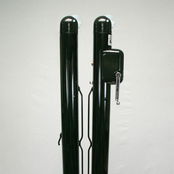 63008-3 | National Sports Products Two tall glossy black metal posts standing side by side, with a side-mounted lever on the right post.